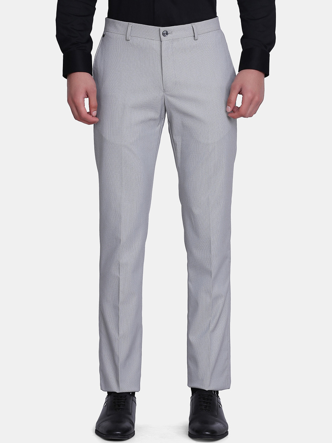 

Blackberrys Men Grey B-95 Slim Fit Trousers