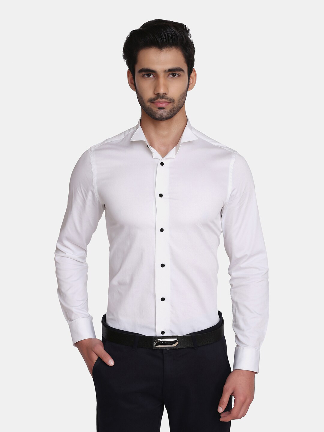 

Blackberrys Men White India Slim Fit Cotton Formal Shirt