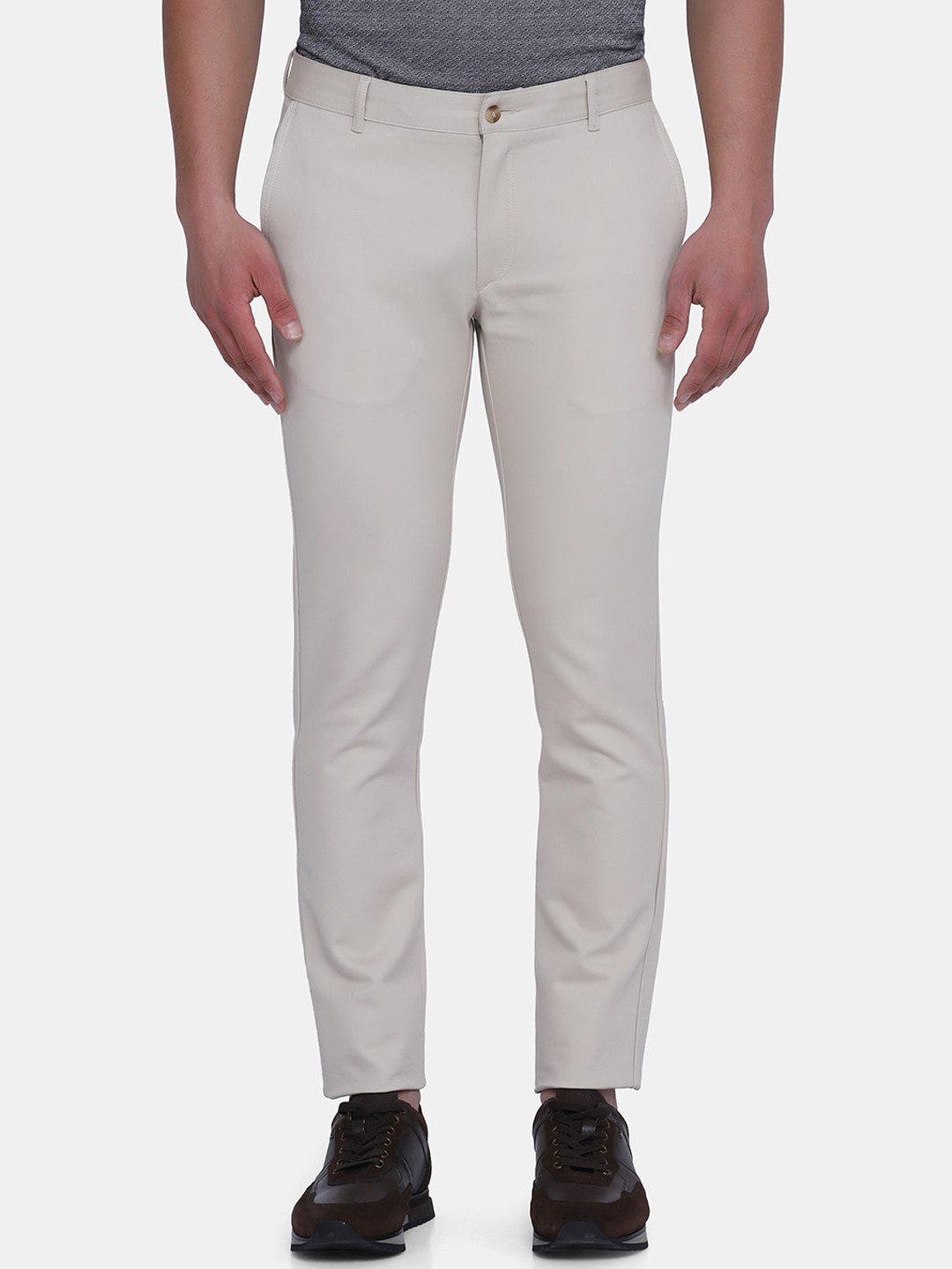 

Blackberrys Men Beige B-91 Skinny Fit Trousers