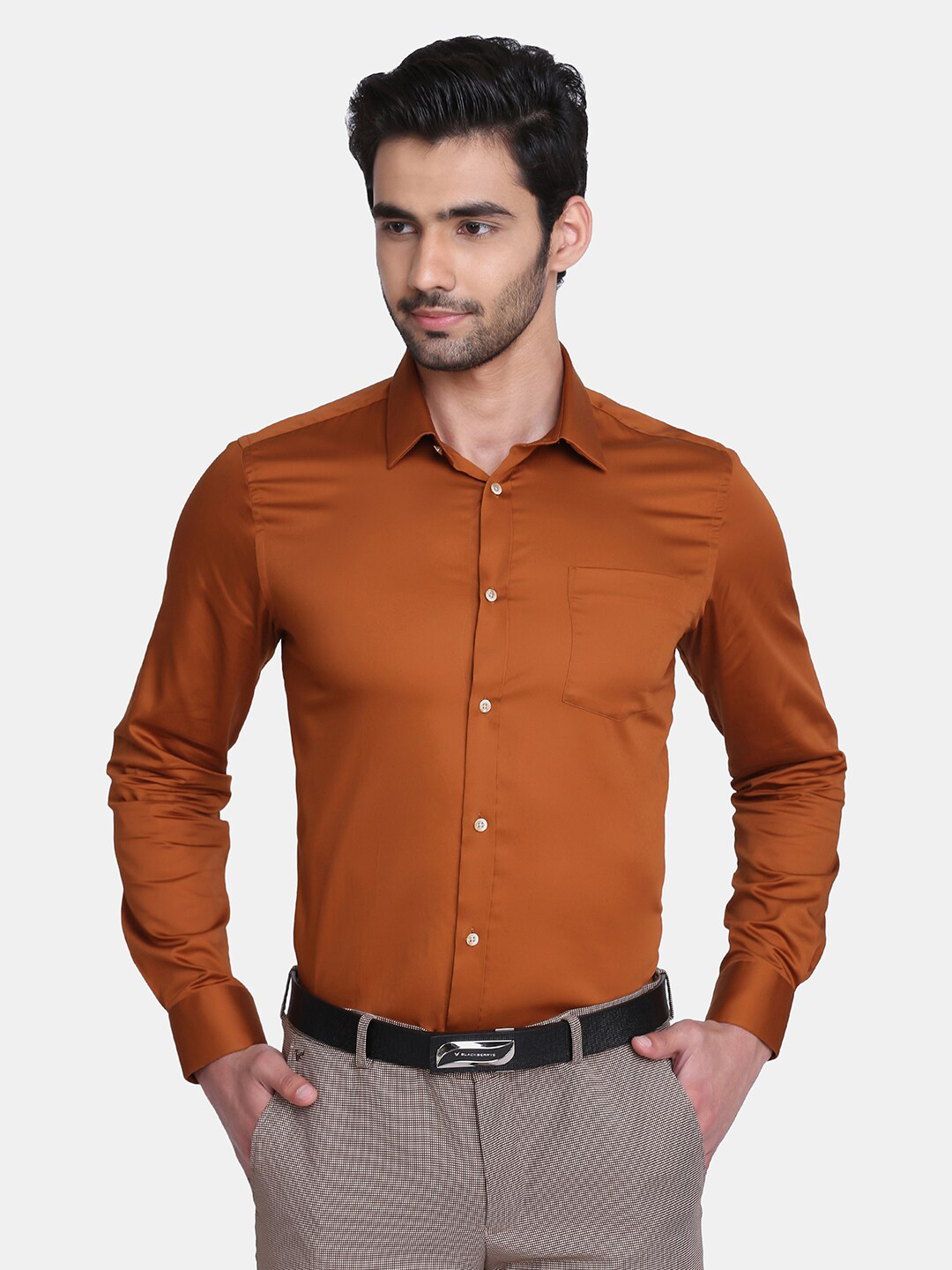 

Blackberrys Men Rust Phoenix Skinny Fit Cotton Formal Shirt