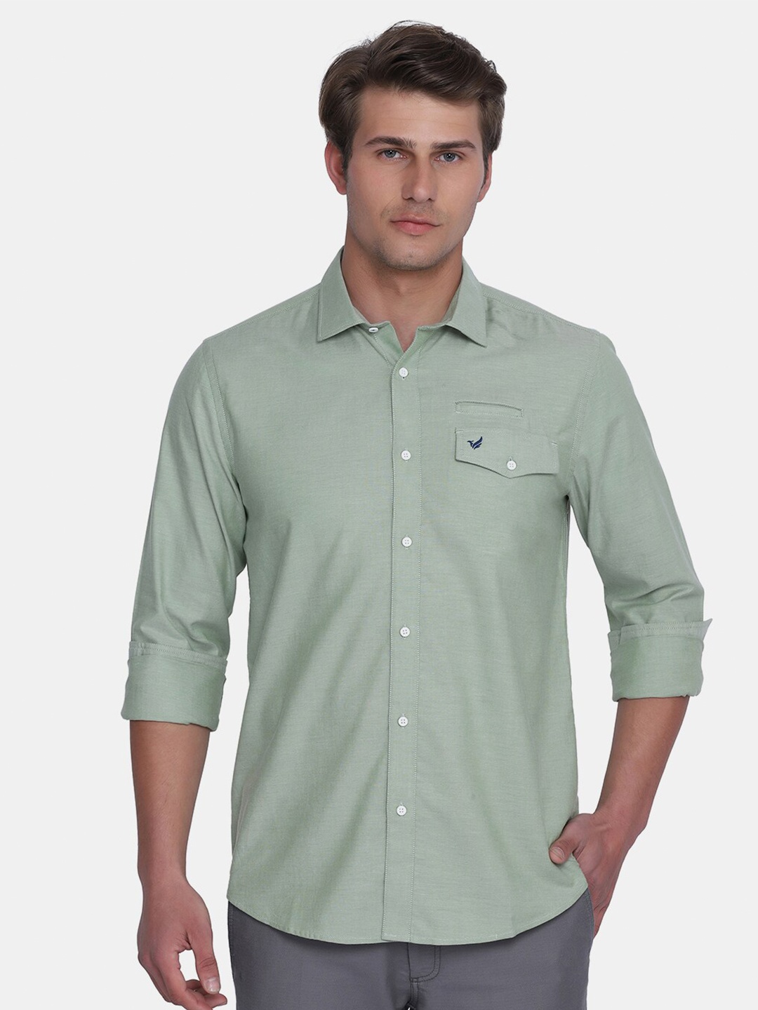 

Blackberrys Men Green India Slim Fit Casual Shirt