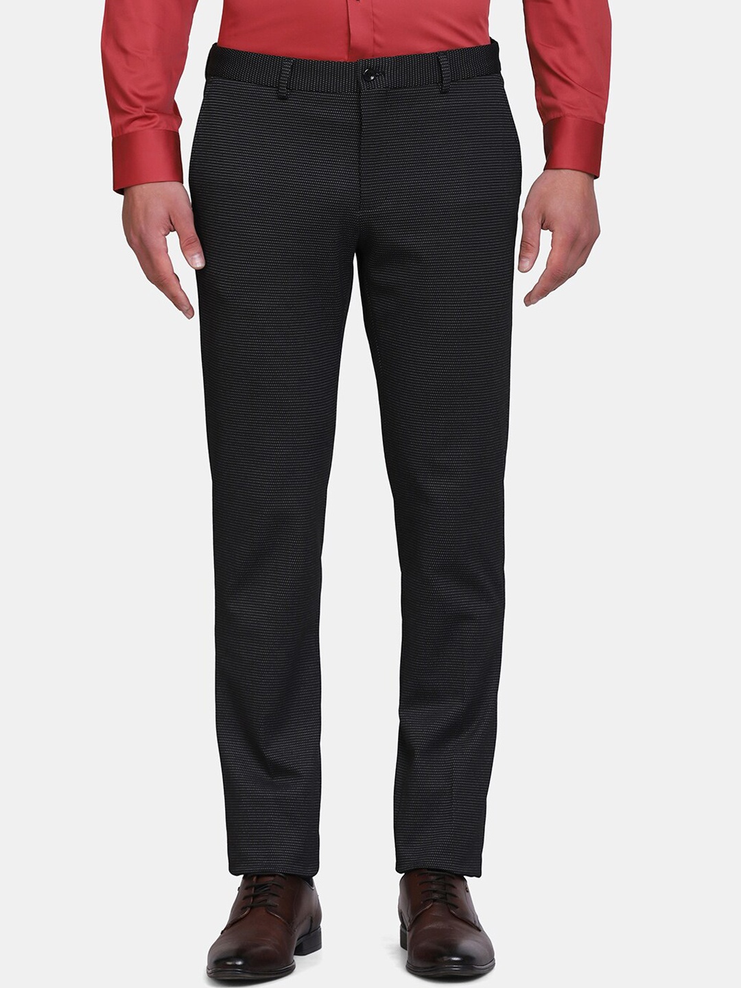 

Blackberrys Men Black Printed B-95 Slim Fit Trousers