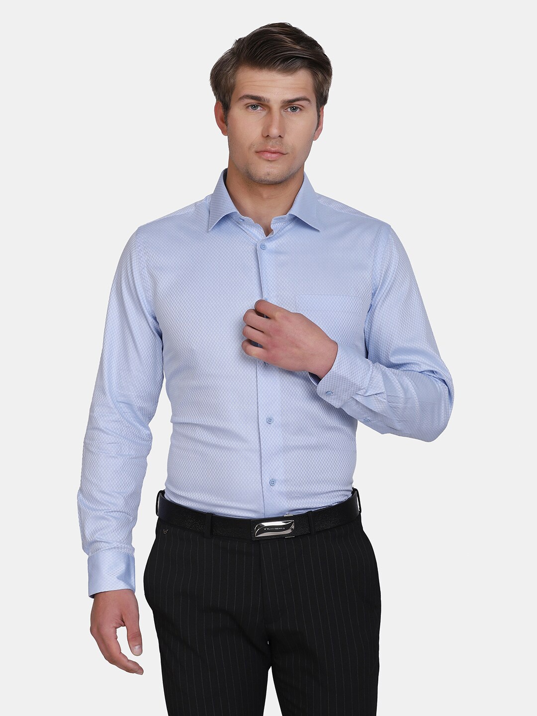 

Blackberrys Men Blue India Slim Fit Cotton Formal Shirt