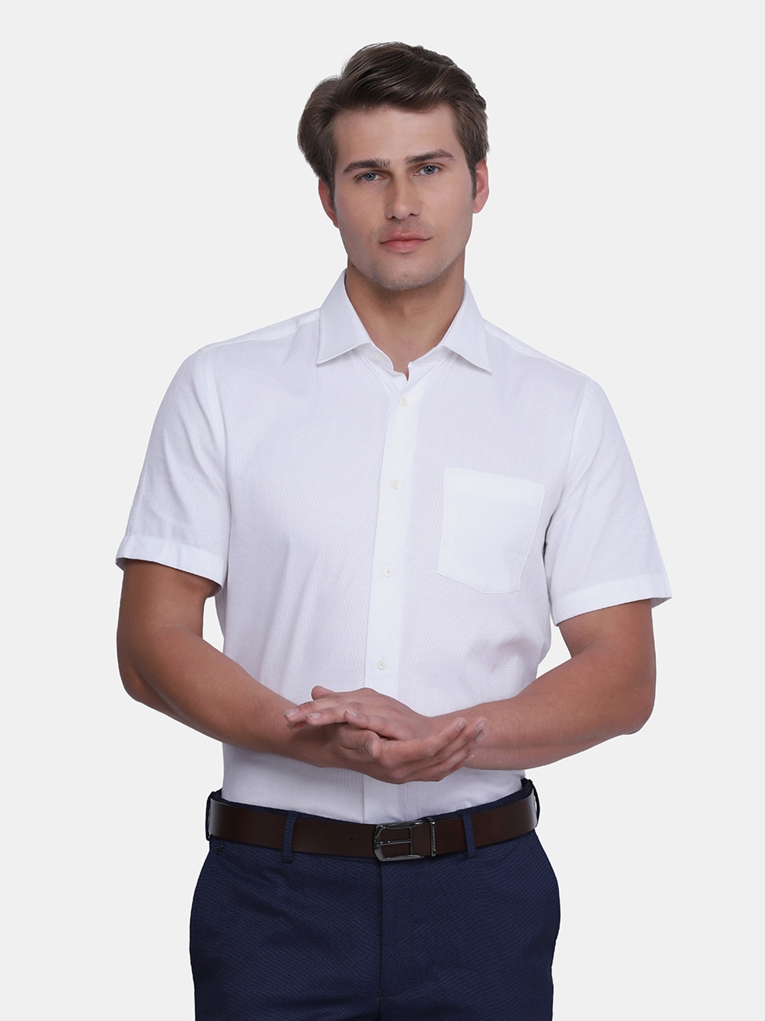 

Blackberrys Men White India Slim Fit Cotton Formal Shirt