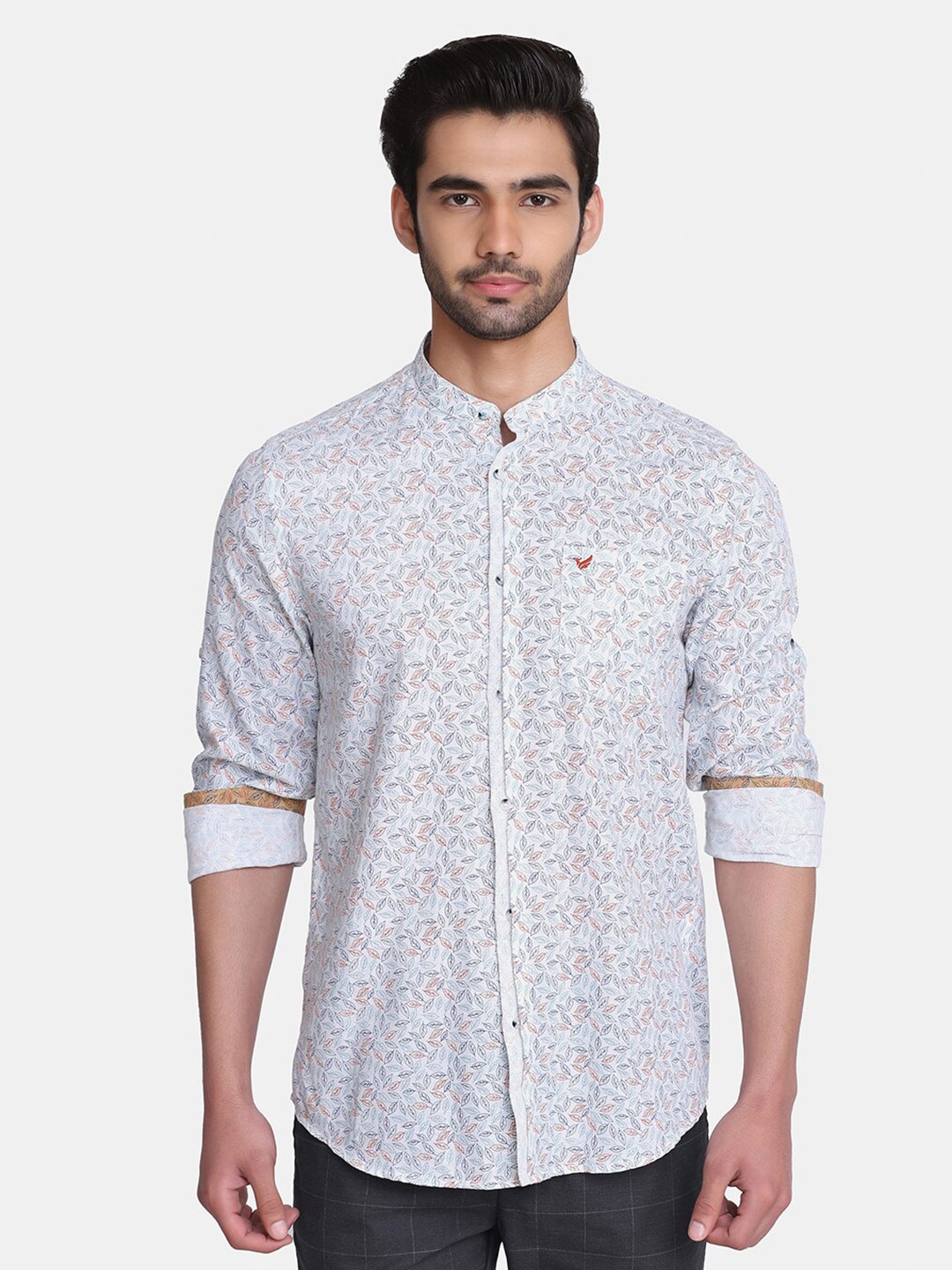 

Blackberrys Men White India Slim Fit Floral Printed Casual Shirt