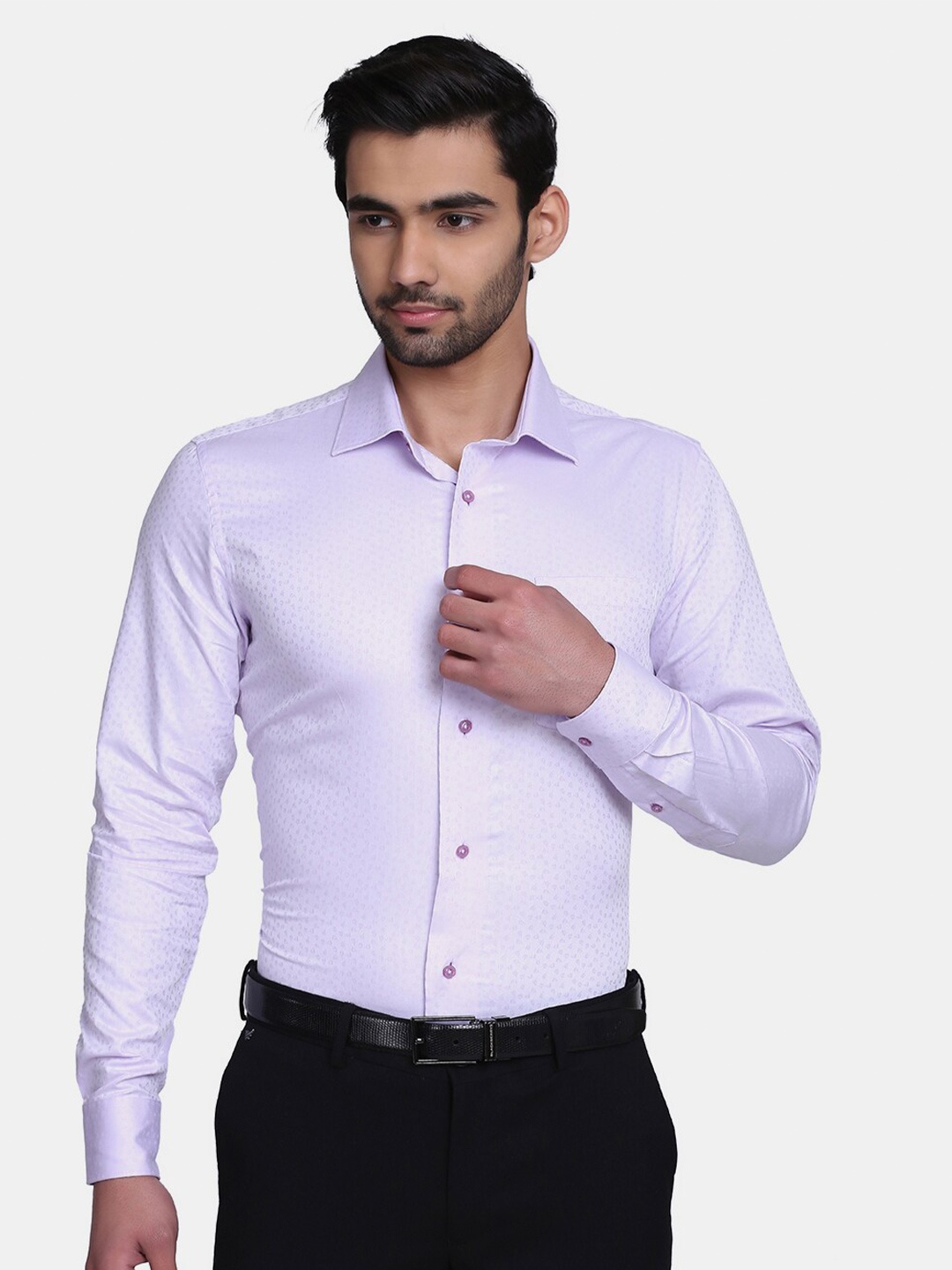 

Blackberrys Men Purple India Slim Fit Cotton Formal Shirt