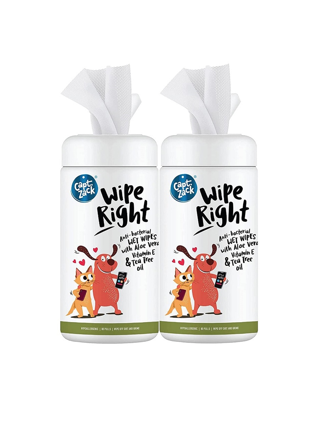 

Captain Zack Set of 2 Wet Wipes Wipe Right and Silky Sooth Combo (Pack of 2), White