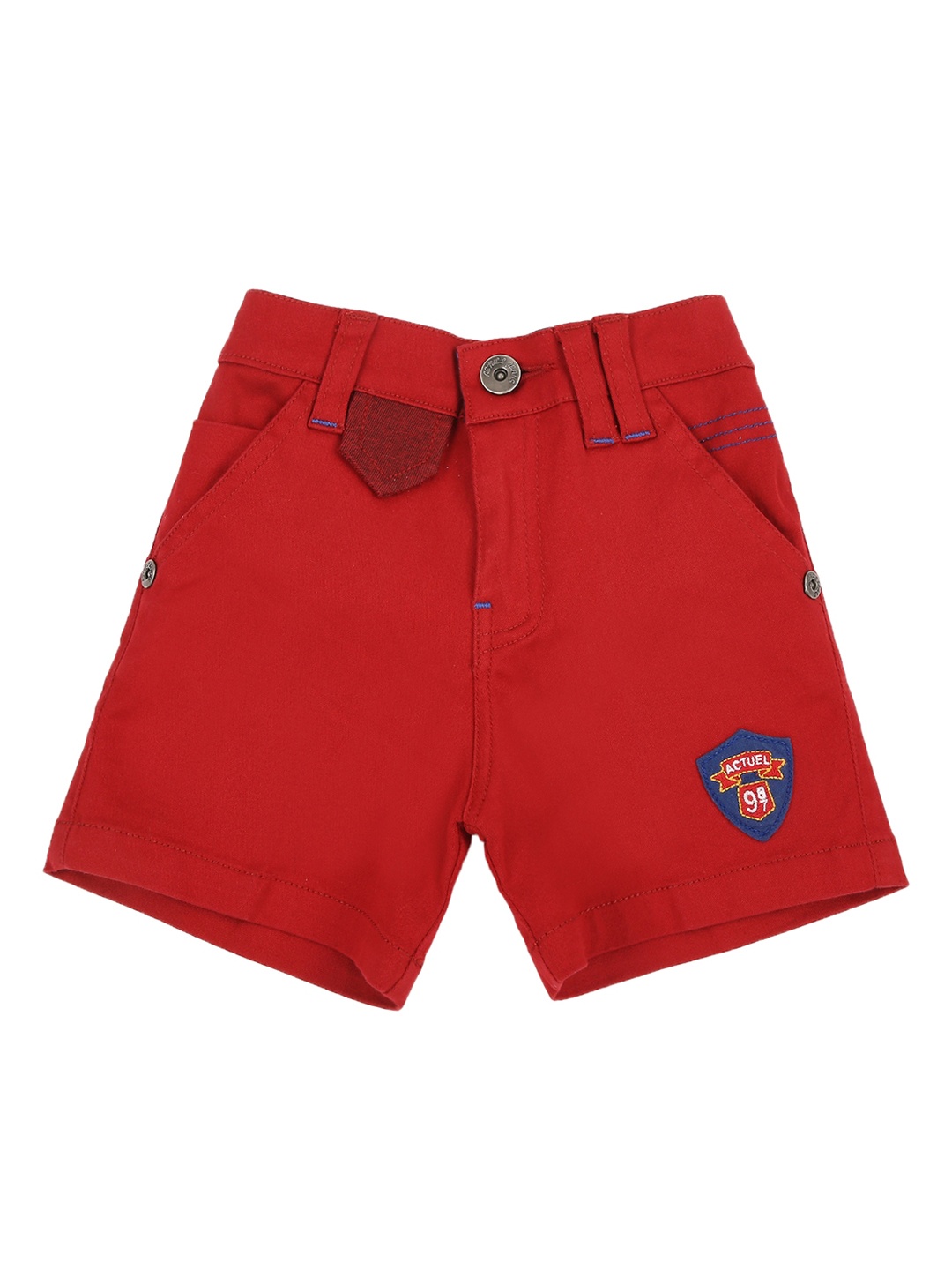 

Actuel Boys Red Solid Pure Cotton Shorts