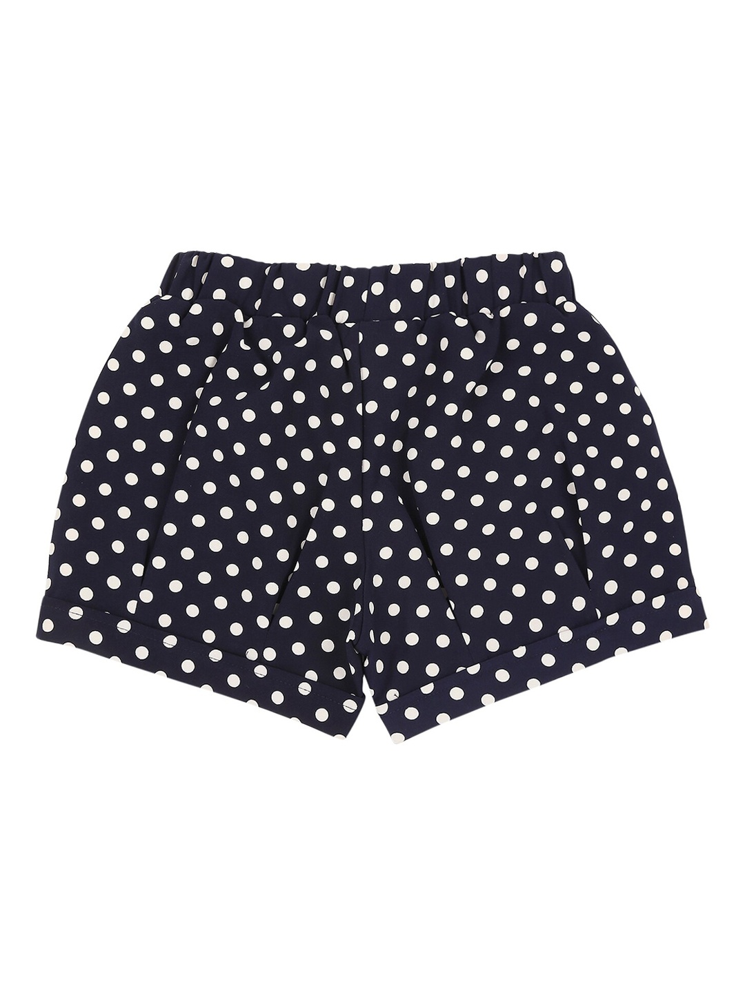 

Actuel Girls Navy Blue Polka Dots Printed Shorts