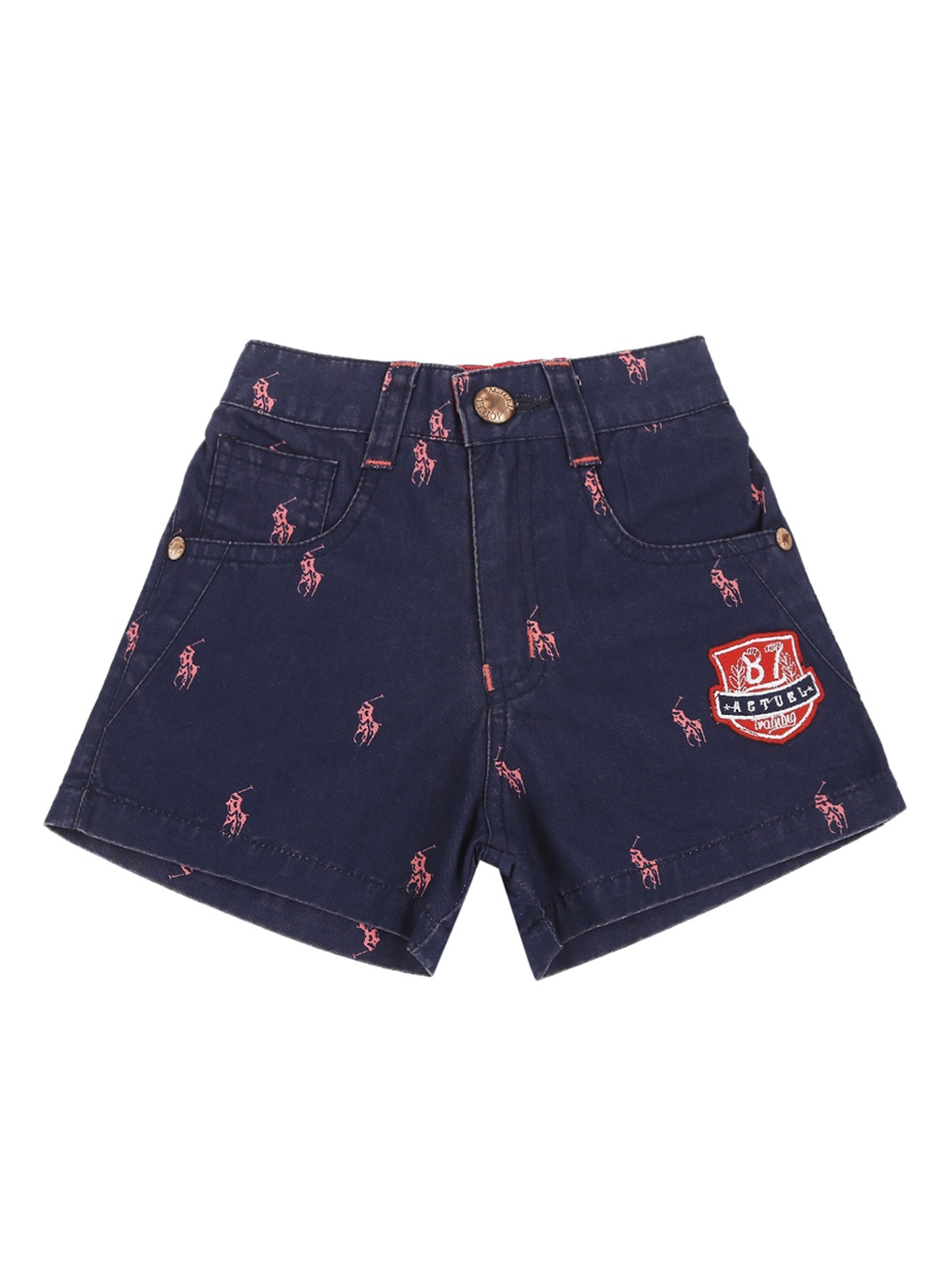 

Actuel Boys Black Printed Pure Cotton Shorts