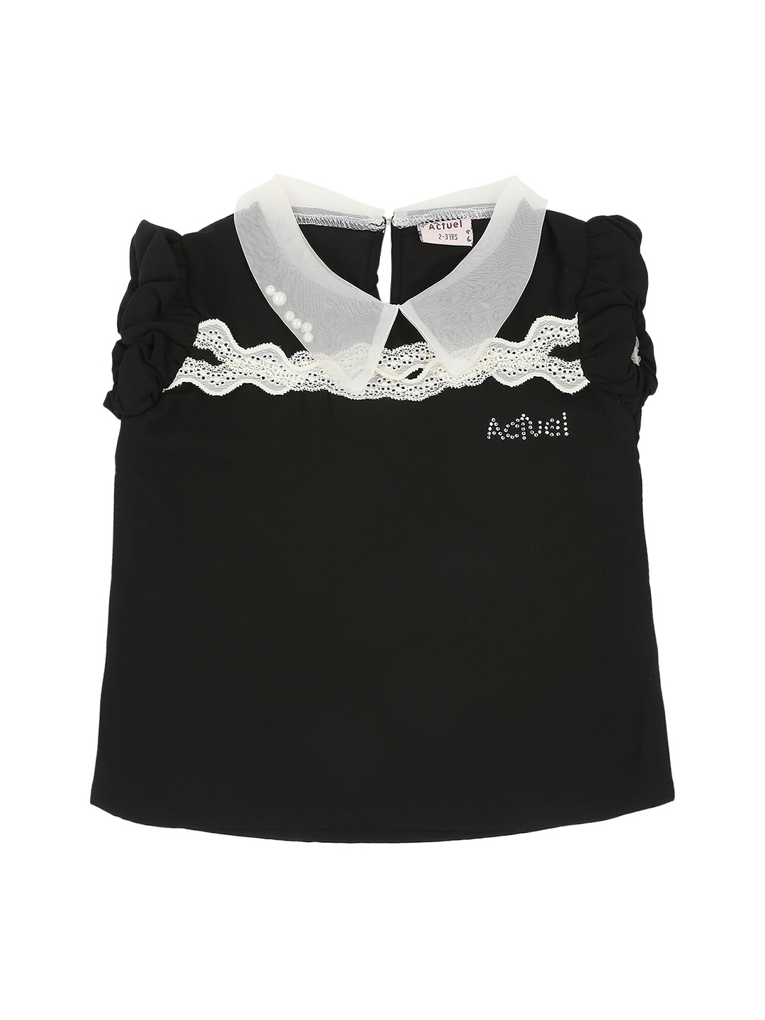 

Actuel Black & White Peter Pan Collar Pure Cotton Top