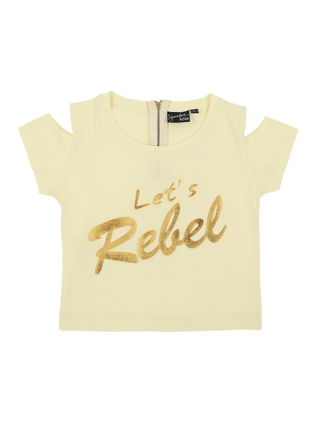 

Actuel Girls Yellow Printed Cotton Top