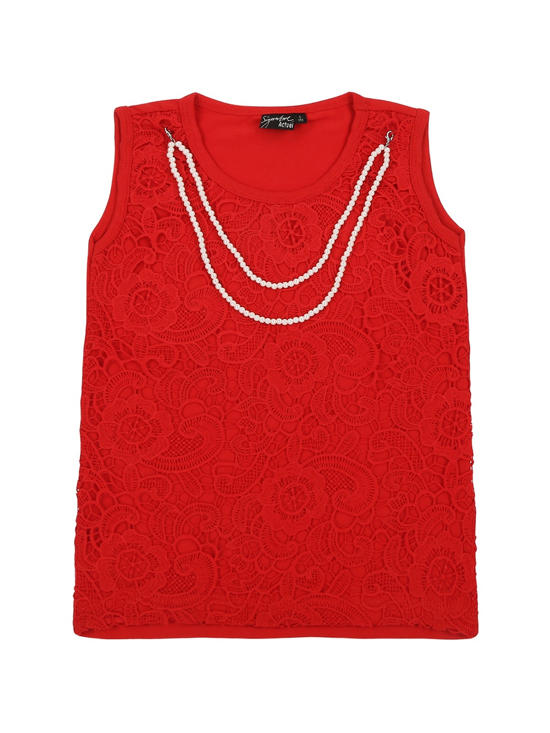 

Actuel Red Embellished Top