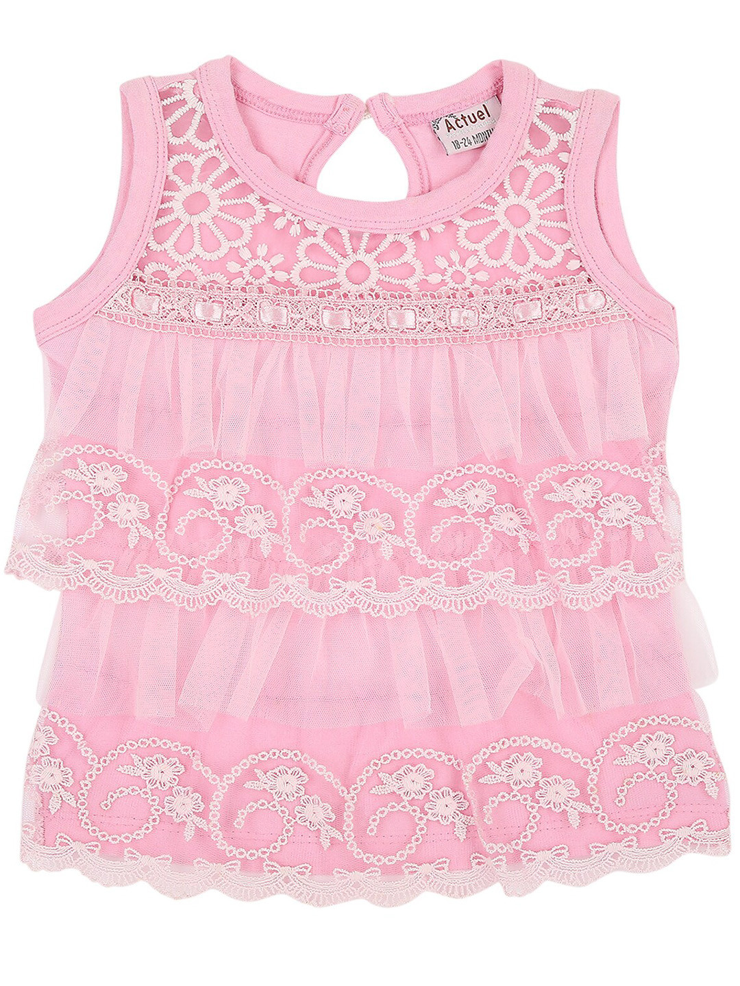 

Actuel Pink Pure Cotton Tiered Top