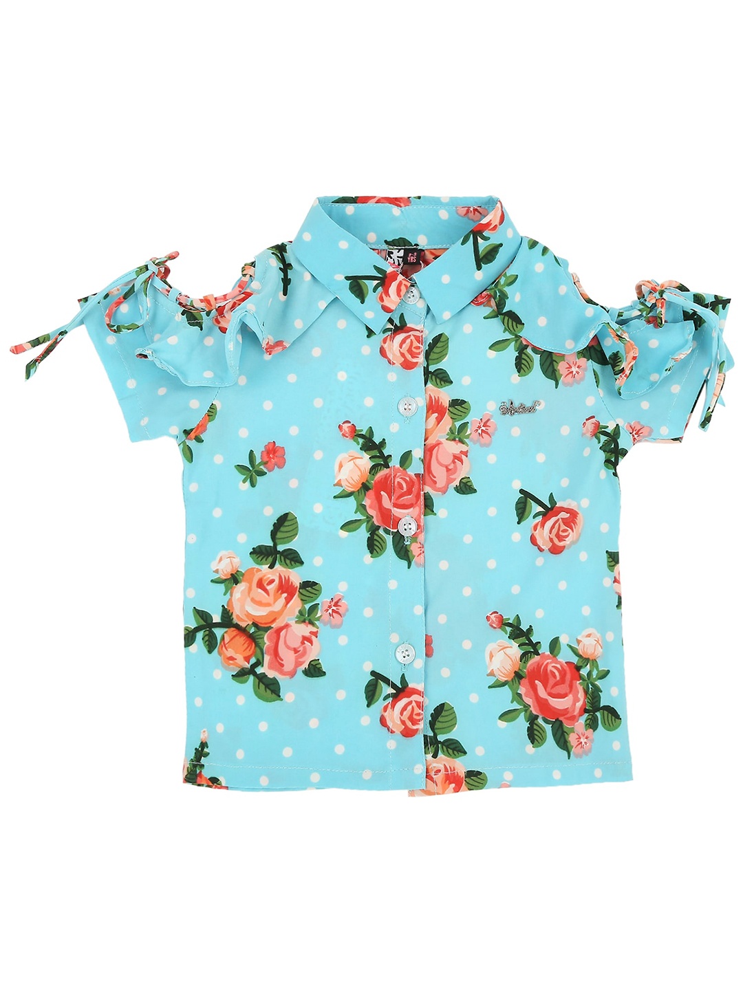 

Actuel Girls Blue Floral Print Shirt Style Top