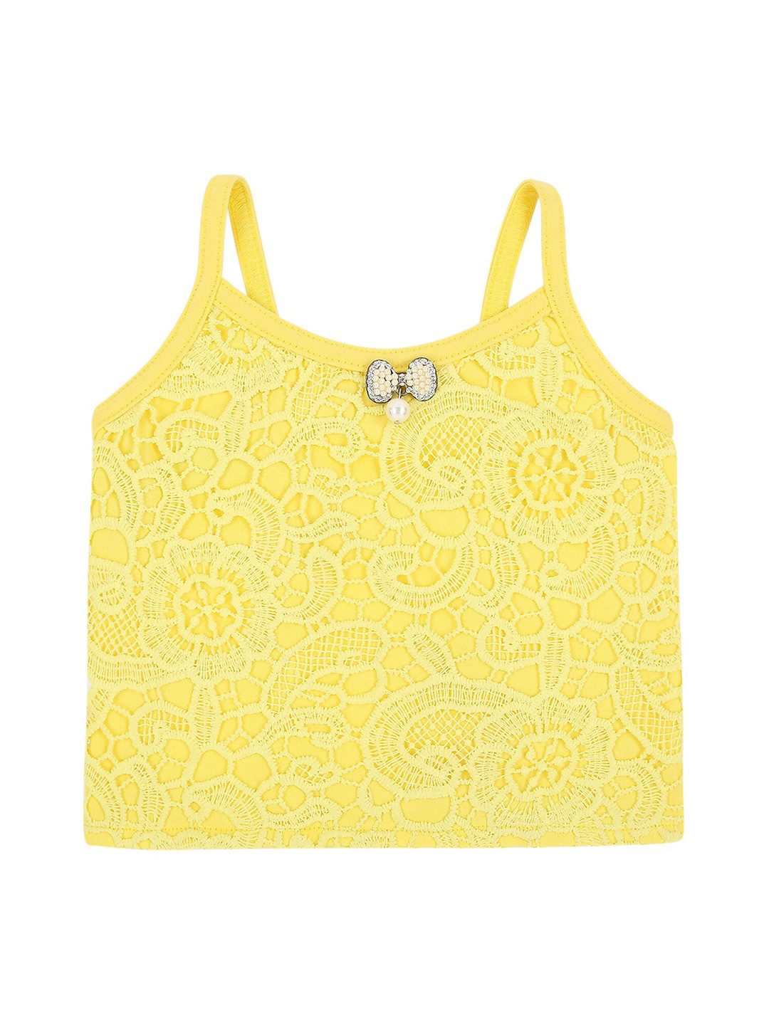 

Actuel Girls Yellow Styled Back Pure Cotton Top