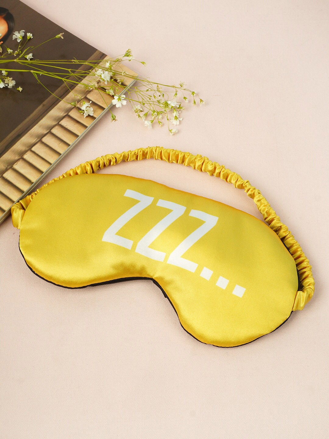 

Crazy Corner Yellow & White ZZZ Printed Eye Mask