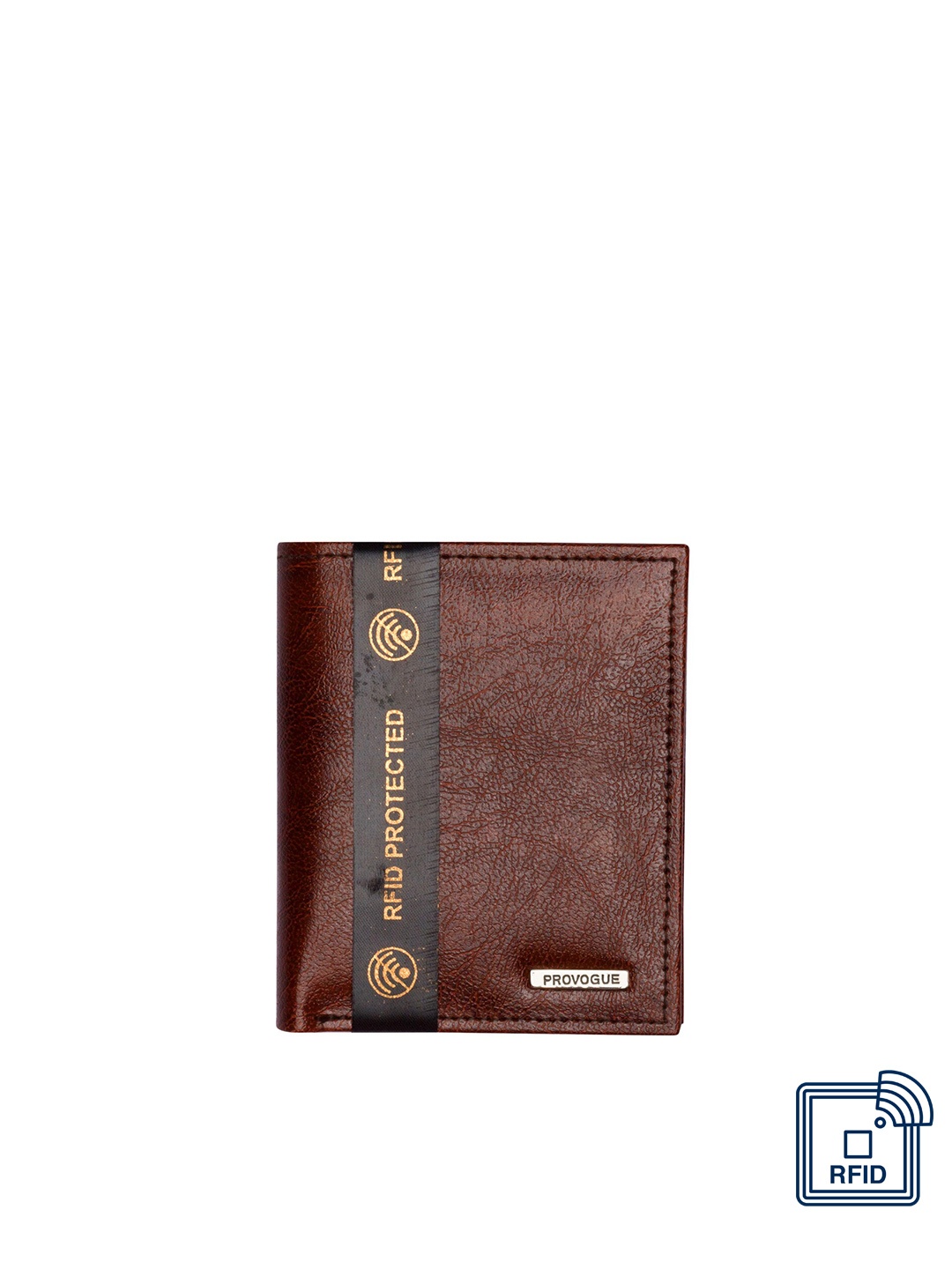 

Provogue Men Brown RFID Two Fold Wallet