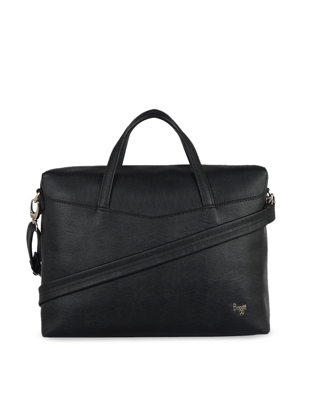 

Baggit Black Textured Laptop Handheld Bag