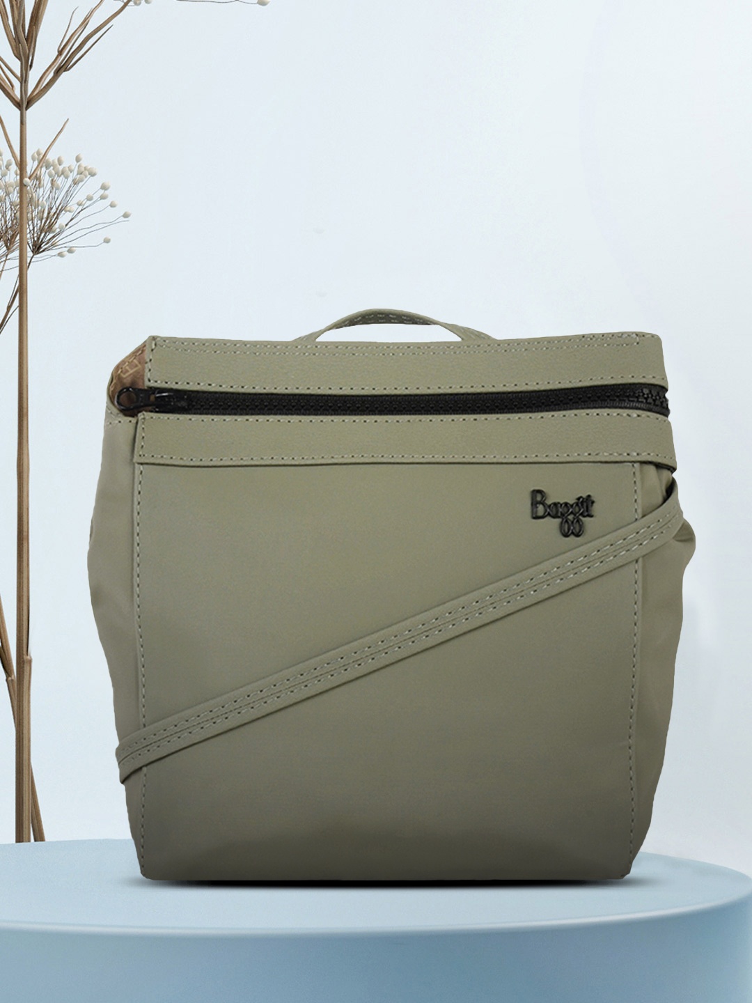 

Baggit Green Structured Sling Bag