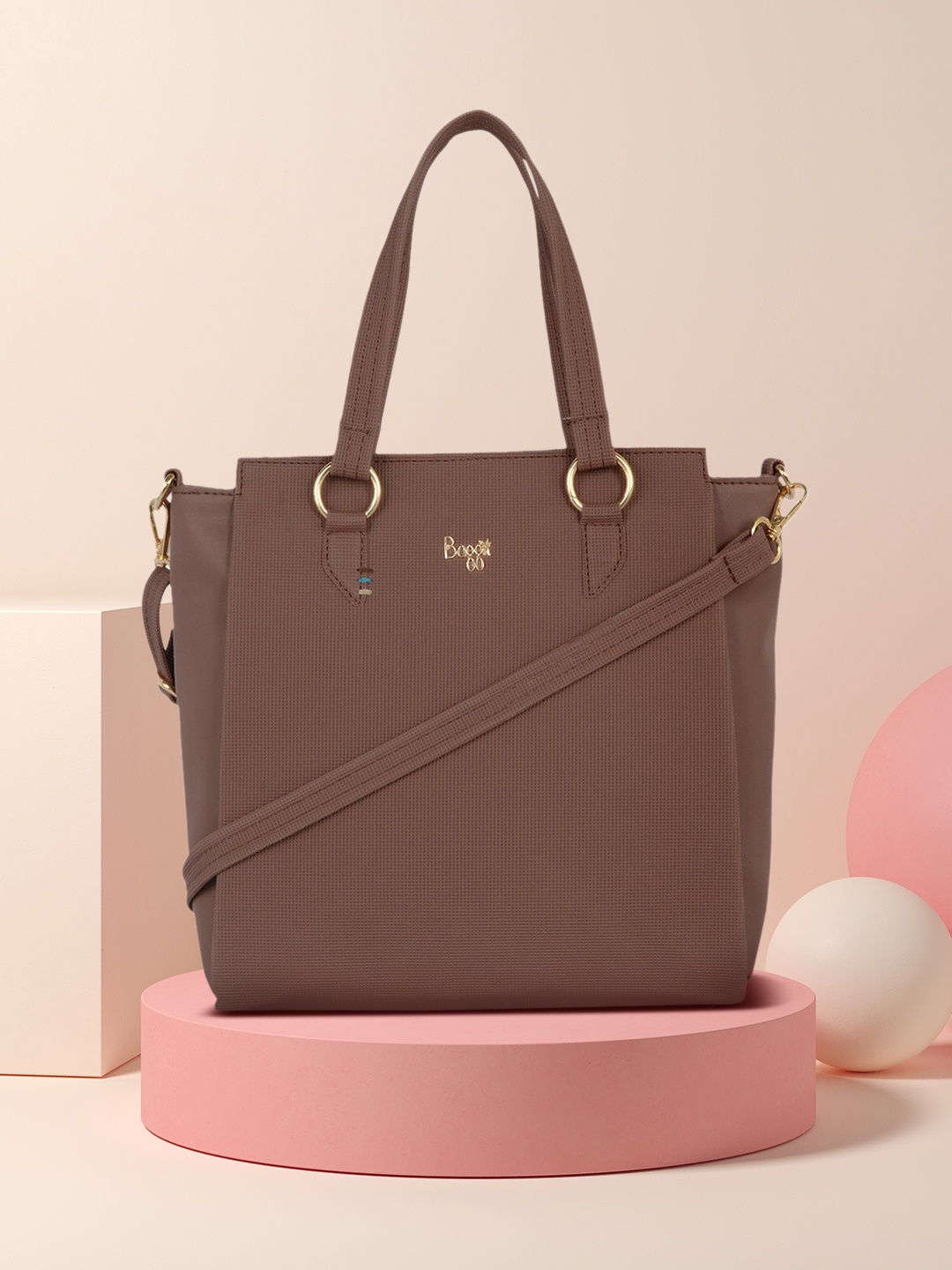 

Baggit Brown Textured Structured Shoulder Bag