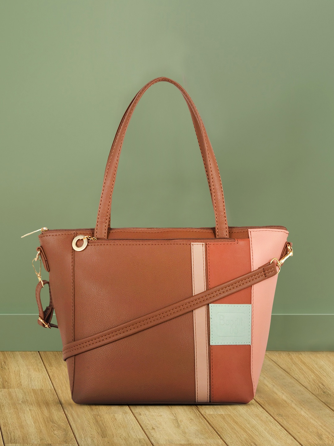 

Baggit Brown Structured Shoulder Bag with Bow Detail