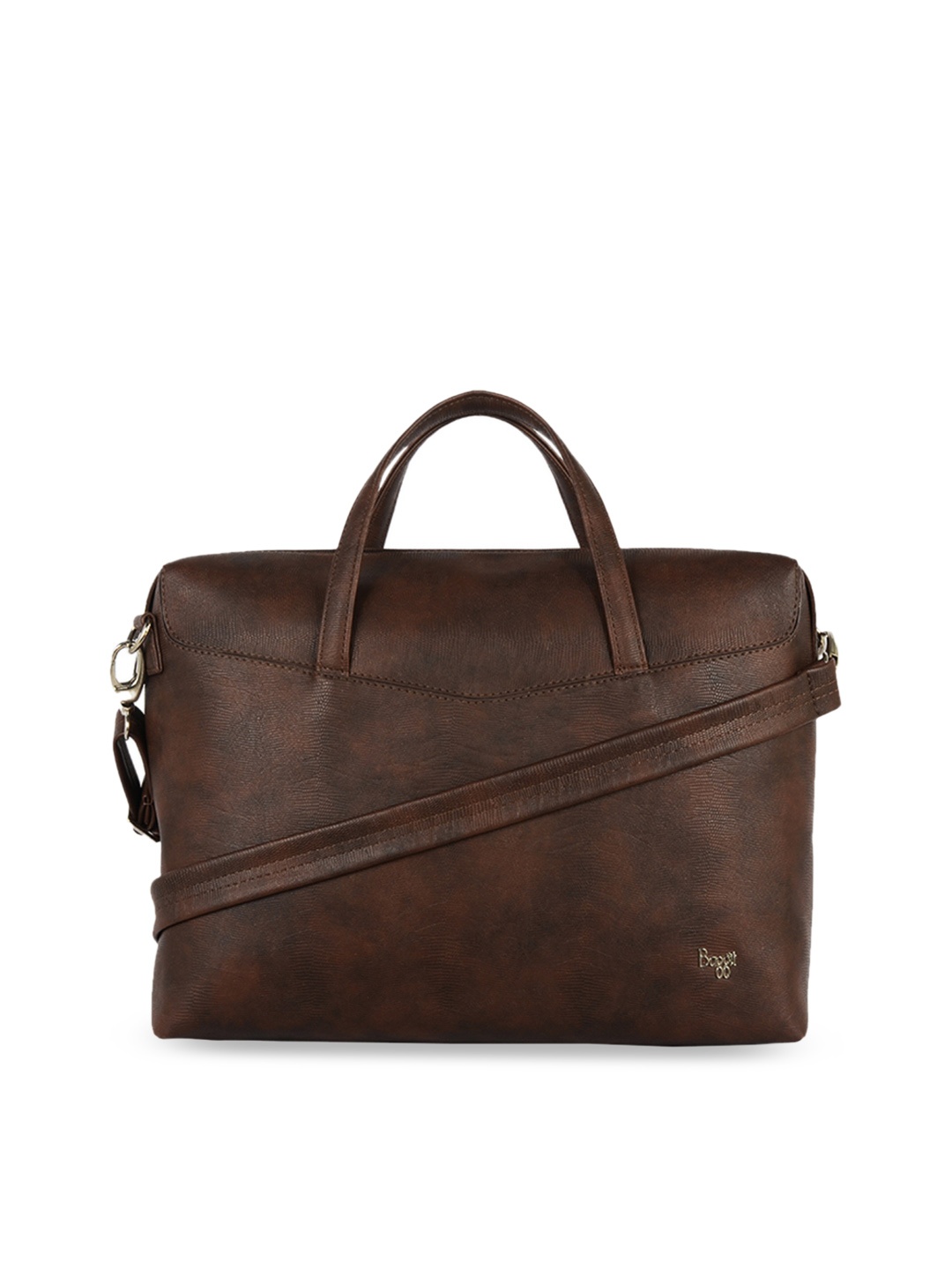 

Baggit Brown Textured Oversized Swagger Laptop Tote Bag with Cut Work