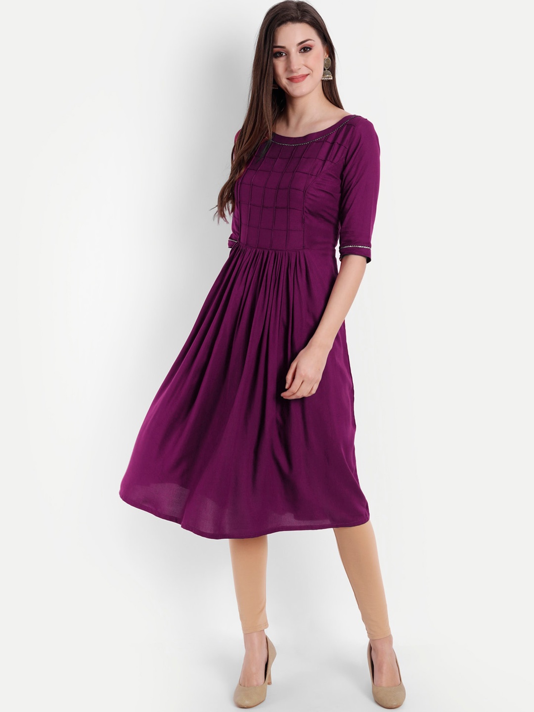 

Globon Impex Women Burgundy Kurta