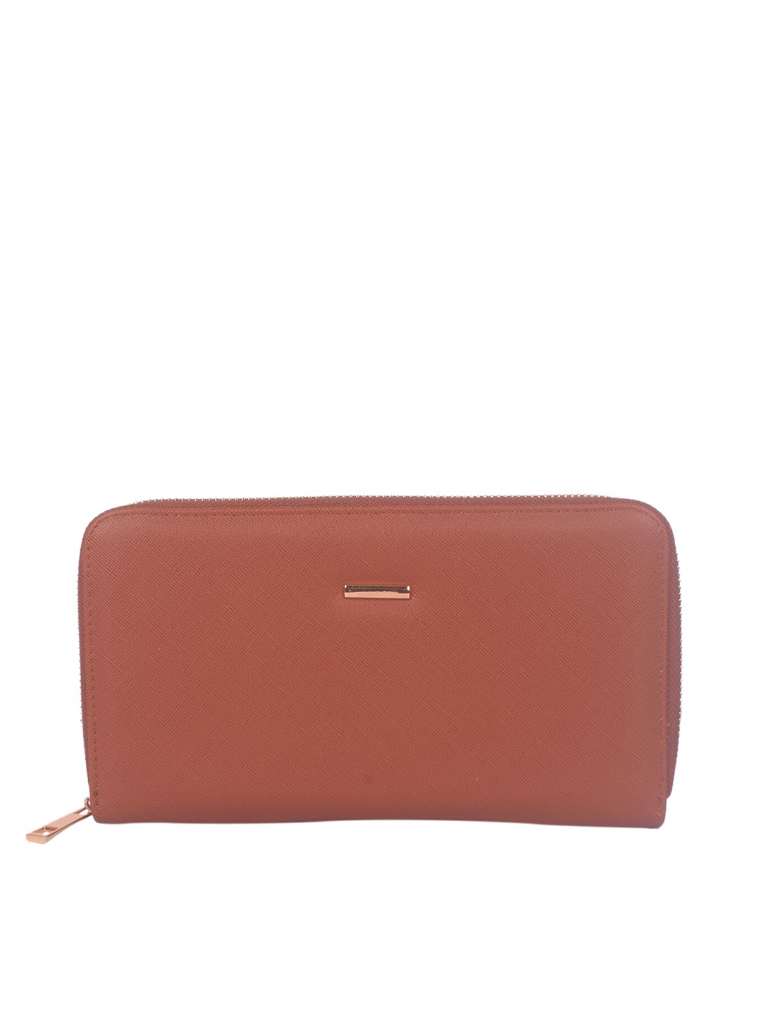 

Bagkok Women Tan Brown PU Zip Around Wallet