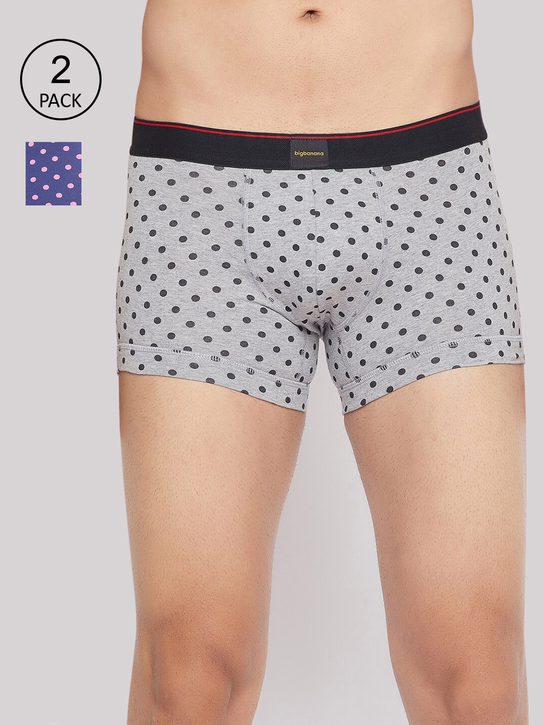 

bigbanana Men Pack of 2 Assorted Pure Cotton Trunks Dane-Tobin-2PK