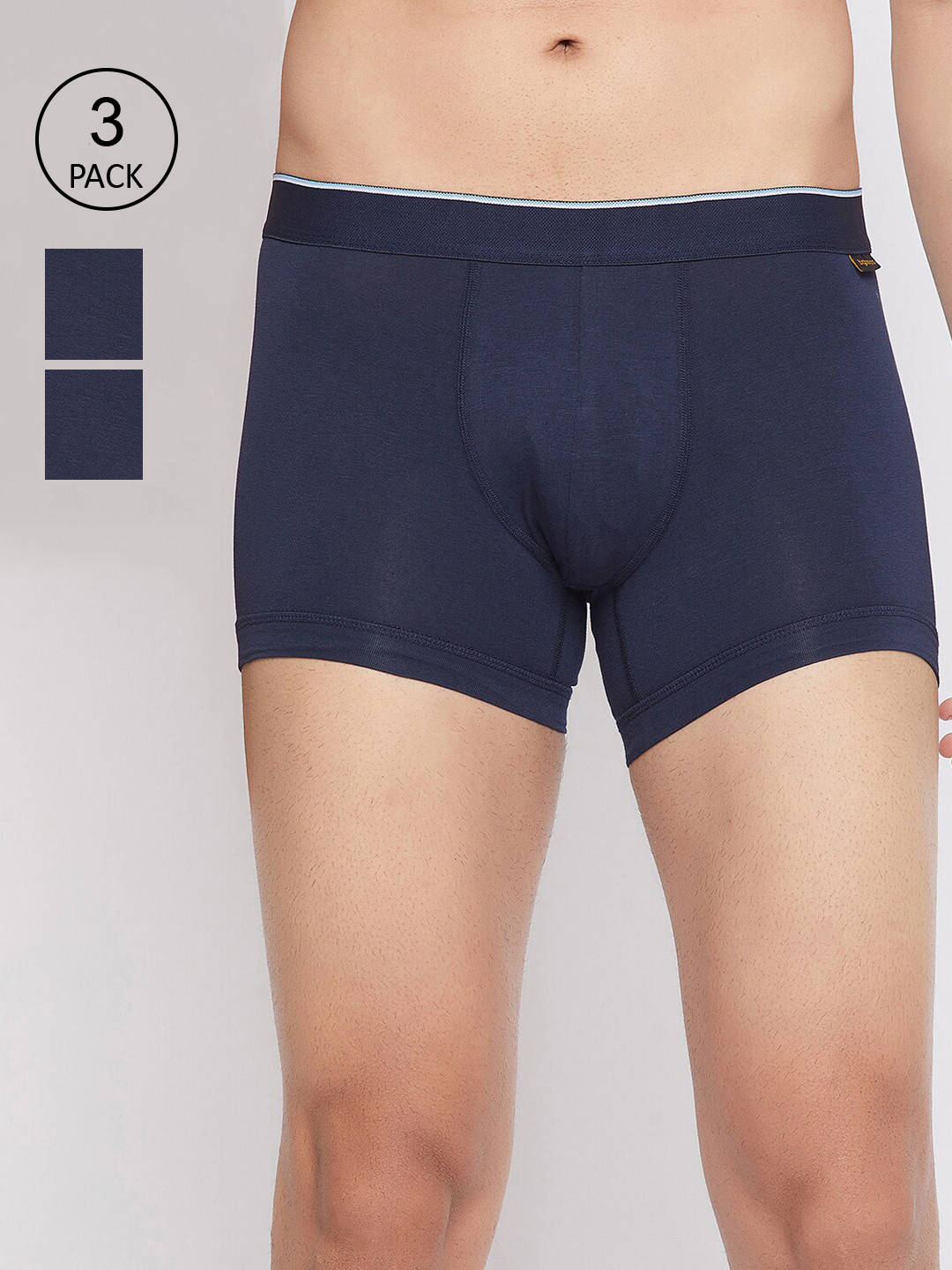 

bigbanana Men Navy Blue Pack of 3 Pure Cotton Solid Trunks Huxley-Navy-3PK