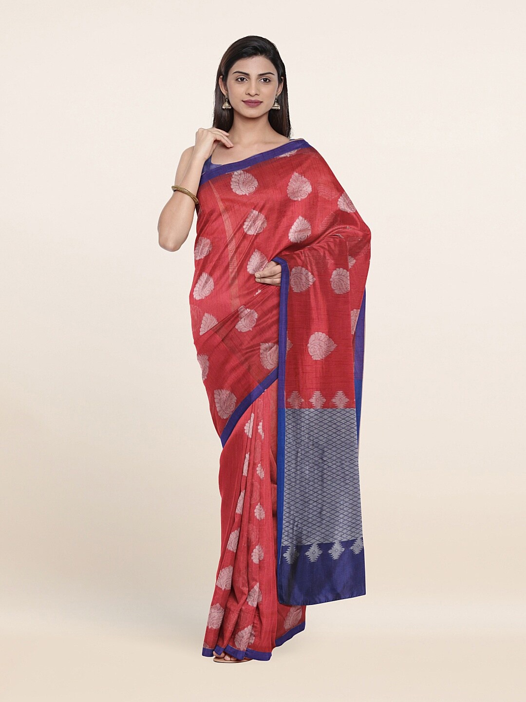 

Pothys Rust & Navy Blue Woven Design Saree