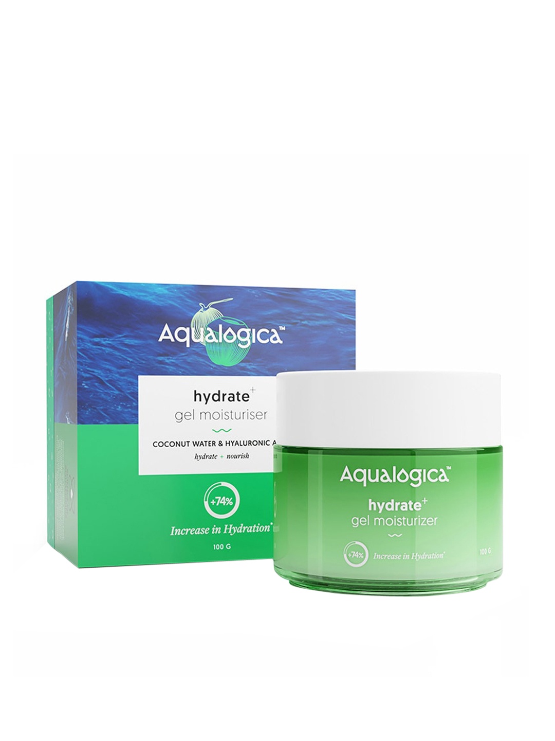 

Aqualogica Hydrate+ Gel Moisturizer with Coconut Water & Hyaluronic Acid - 100g, Green