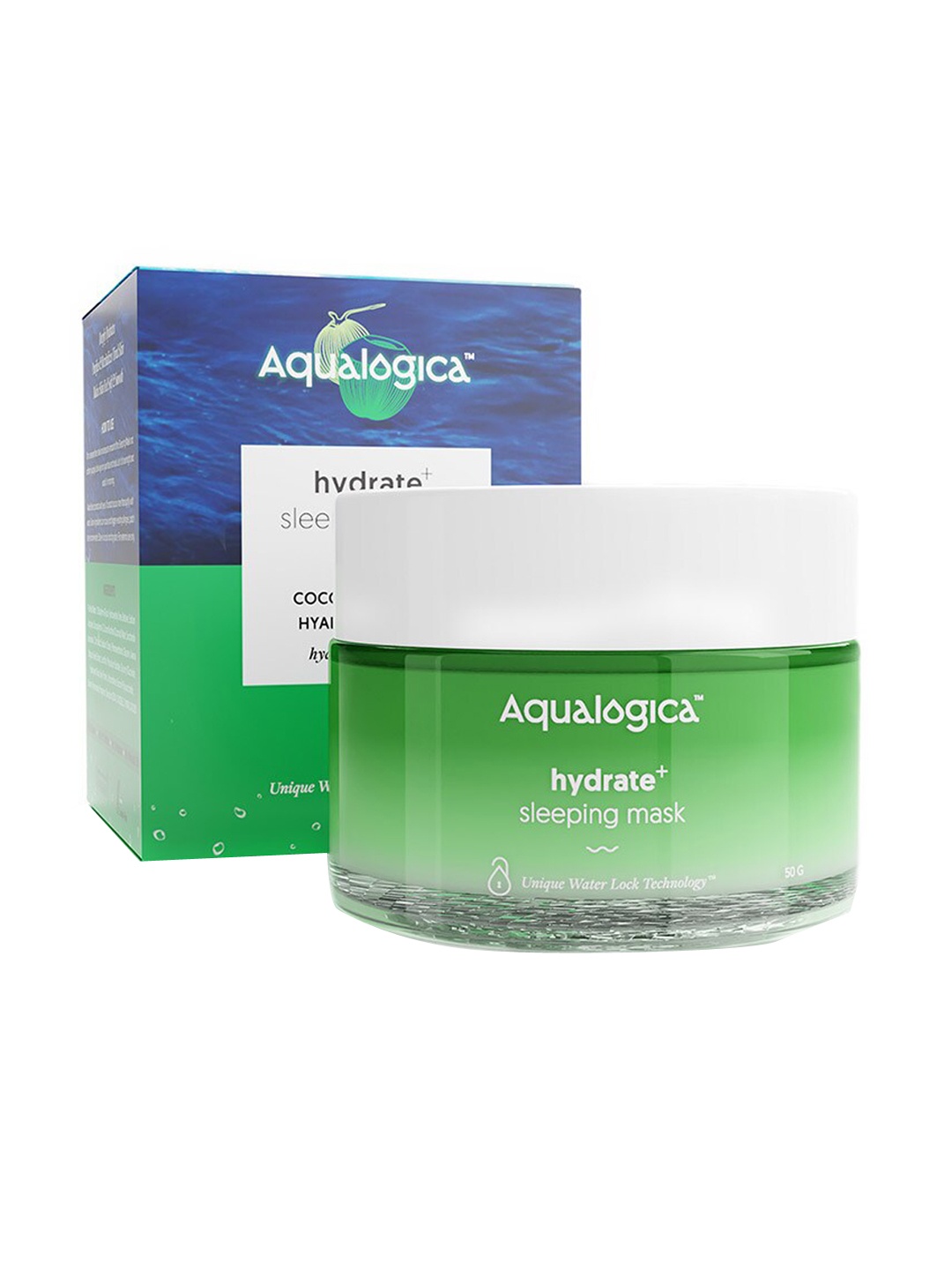 

Aqualogica Hydrate+ Sleeping Mask with Coconut Water & Hyaluronic Acid - 50 g, Green