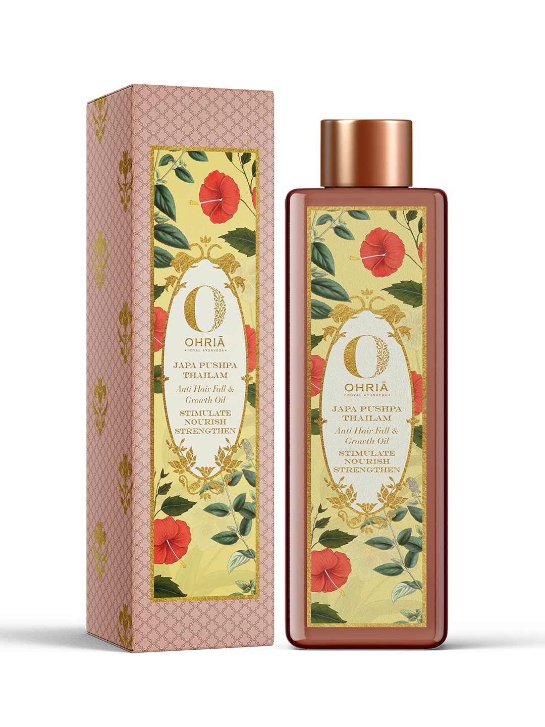 

OHRIA AYURVEDA Japa Pushpa Thailam Anti Hairfall & Growth Oil 200 ml, Pink