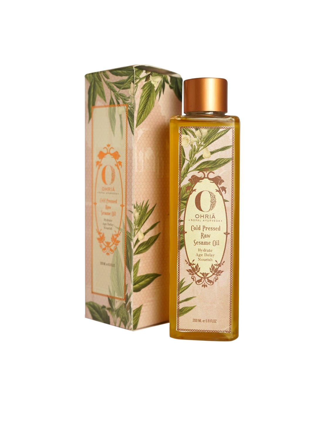 

OHRIA AYURVEDA Cold Pressed Raw Sesame Oil 200ml, Brown