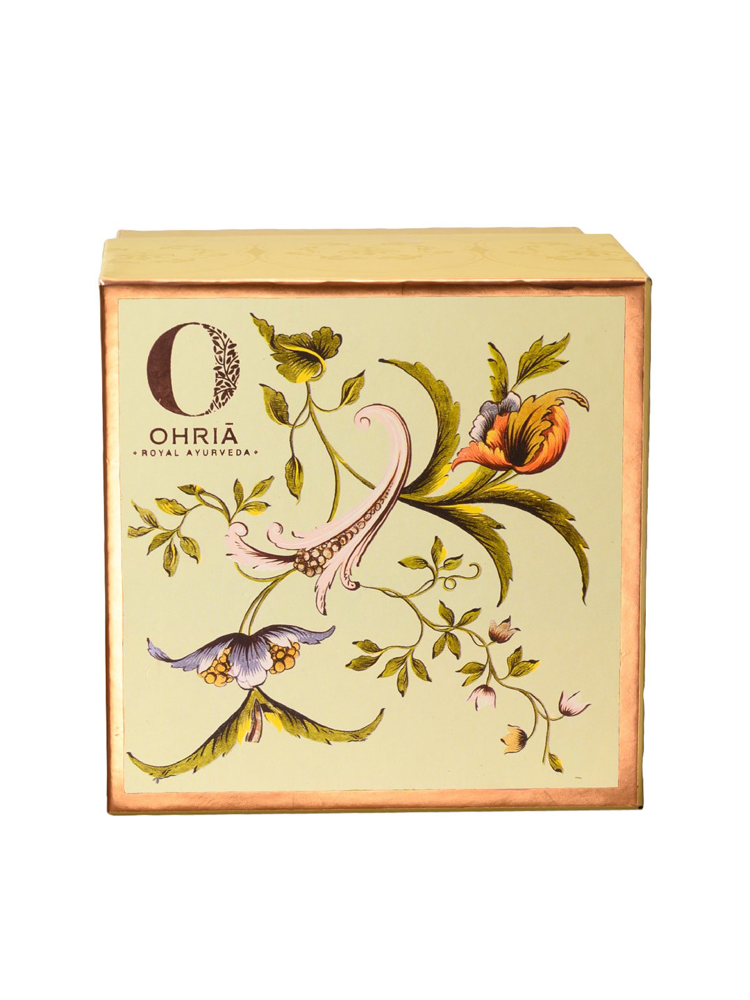 

OHRIA AYURVEDA Sandalwood & Kesar Luxury Copper Candle 410 g, Yellow