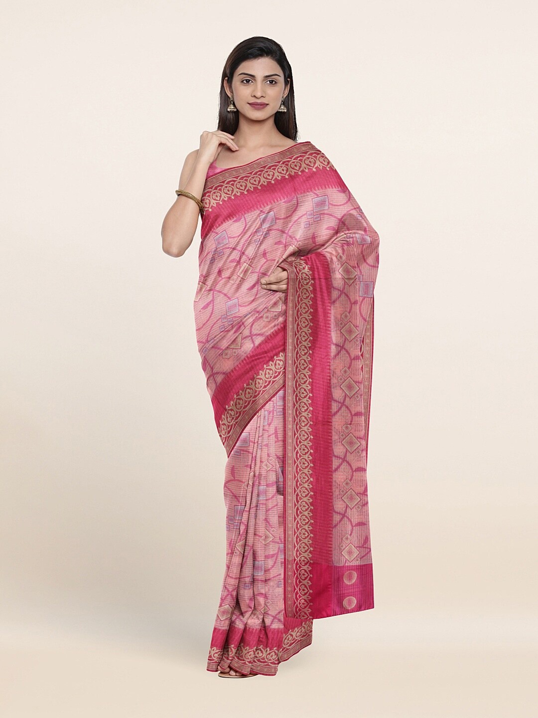 

Pothys Pink Woven Design Zari Saree