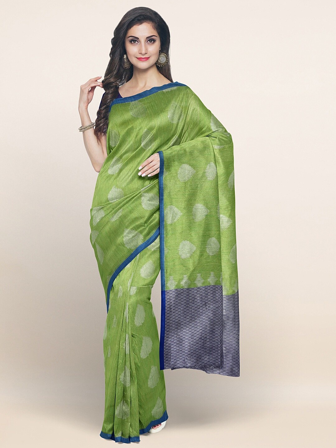 

Pothys Green & Blue Woven Design Saree