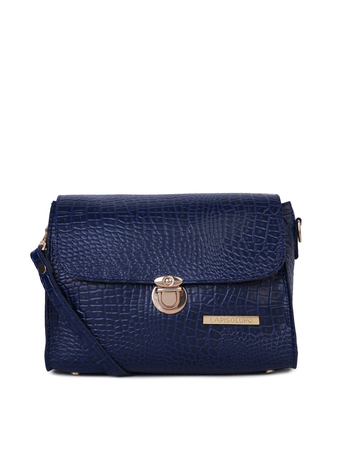 

Lapis O Lupo Blue Textured Structured Sling Bag