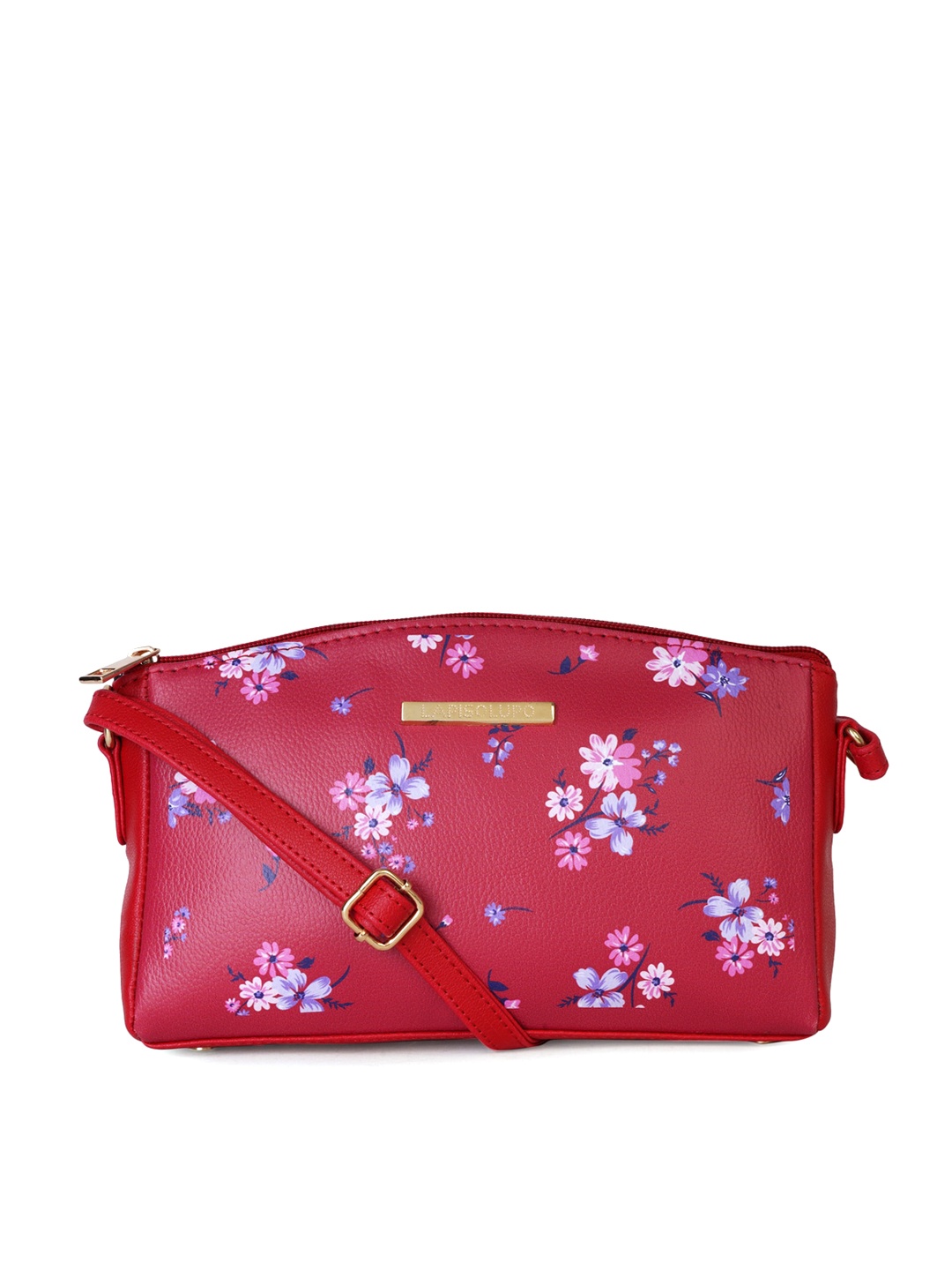 

Lapis O Lupo Red Floral Printed Swagger Sling Bag