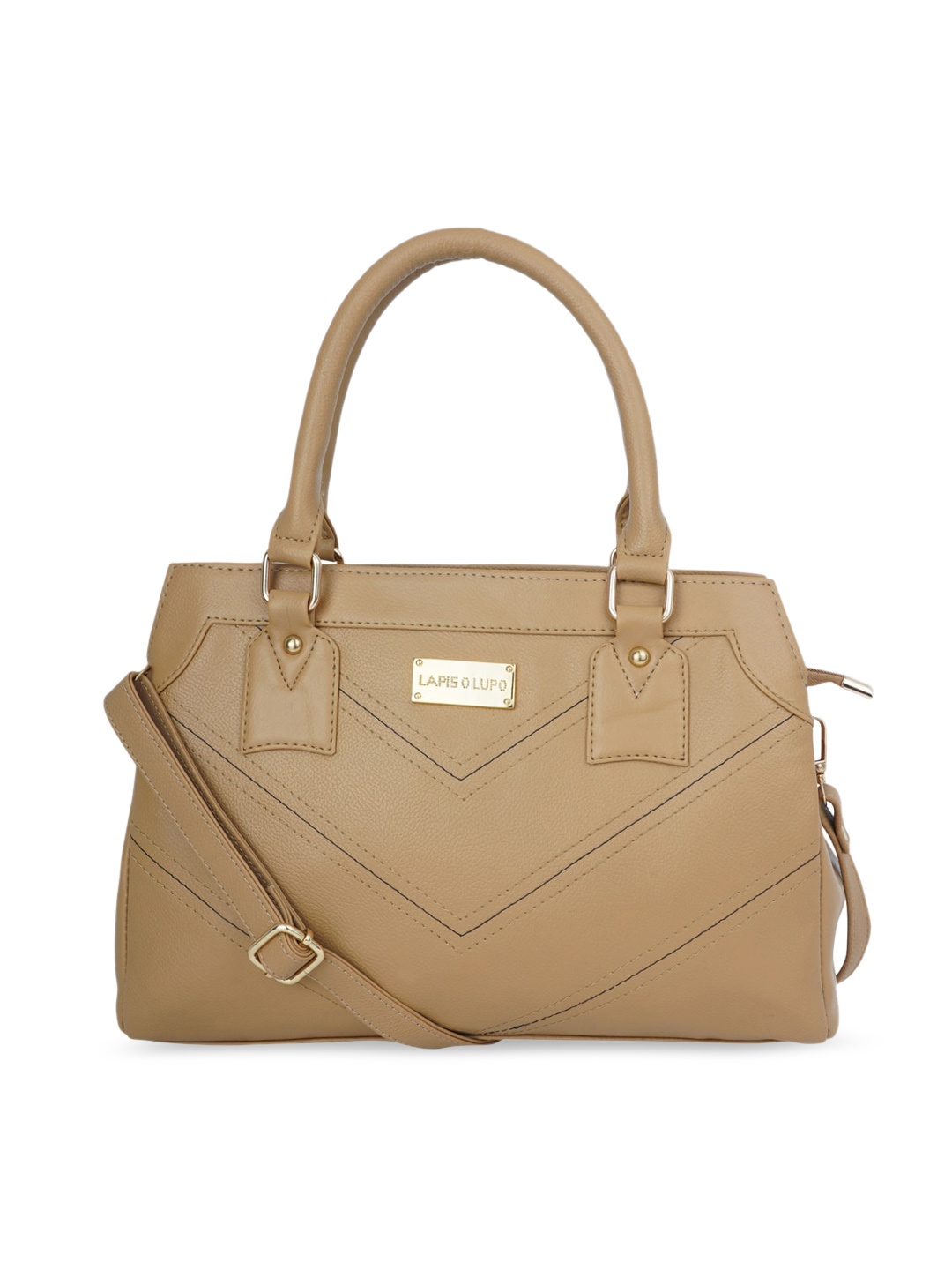 

Lapis O Lupo Beige Structured Handheld Bag