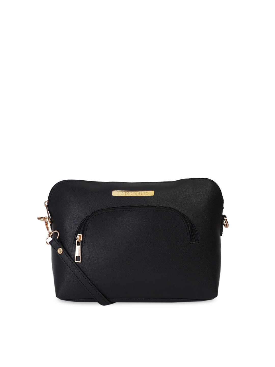 

Lapis O Lupo Black Structured Sling Bag