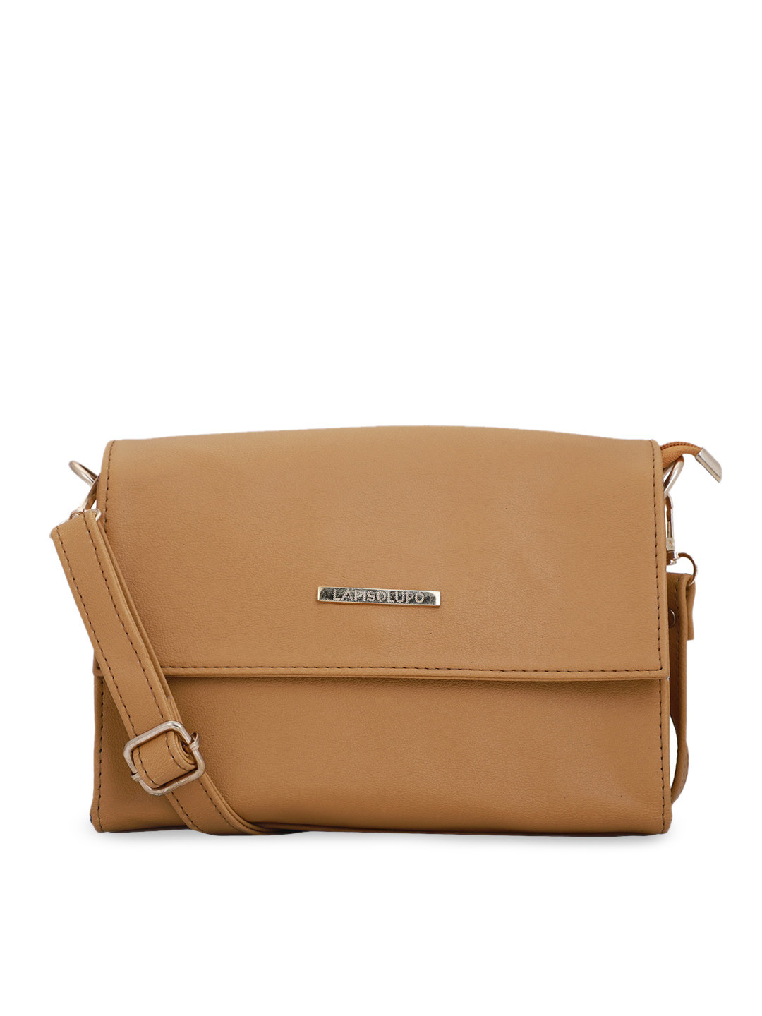 

Lapis O Lupo Mustard Structured Sling Bag