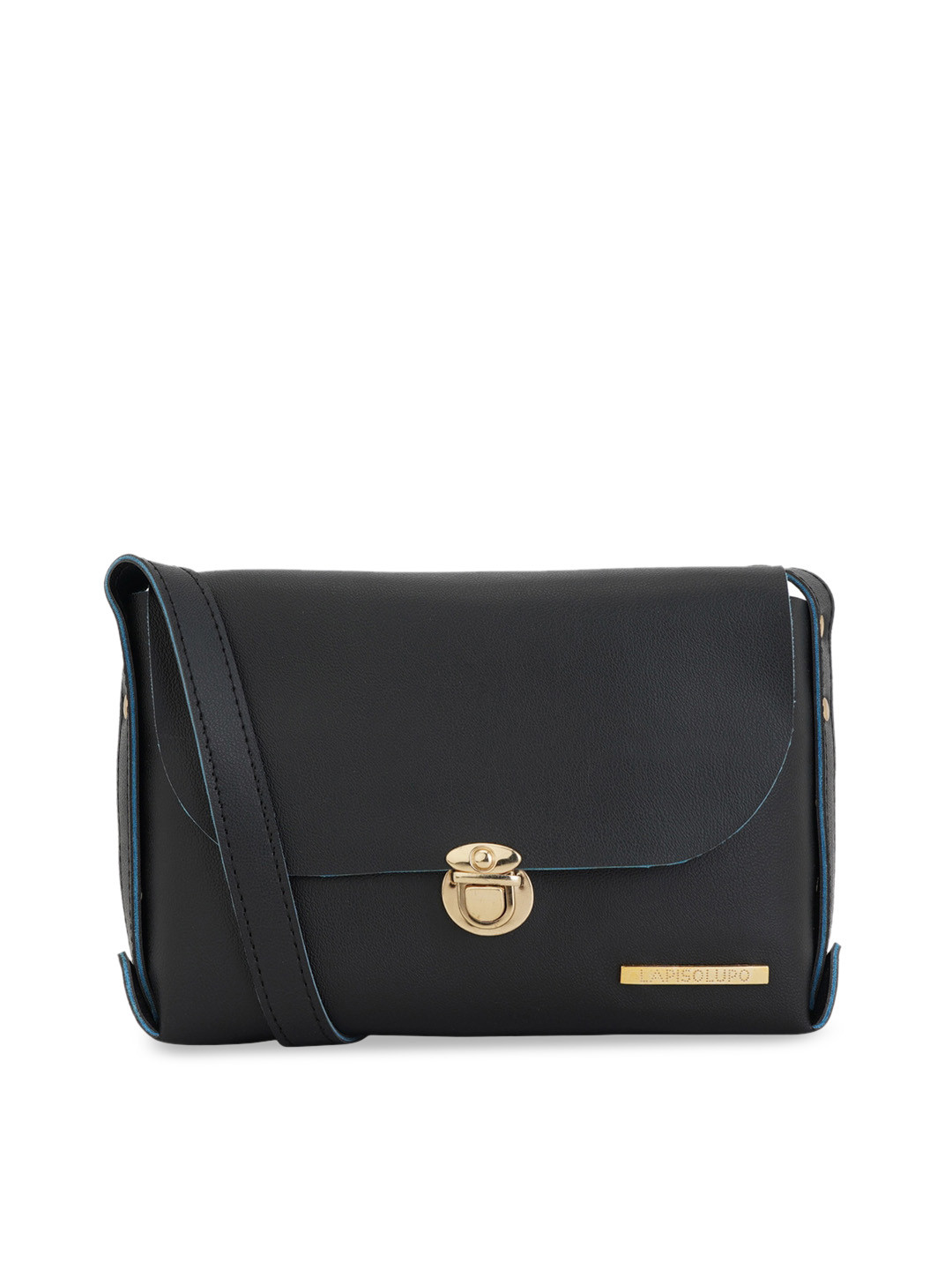 

Lapis O Lupo Black Structured Sling Bag