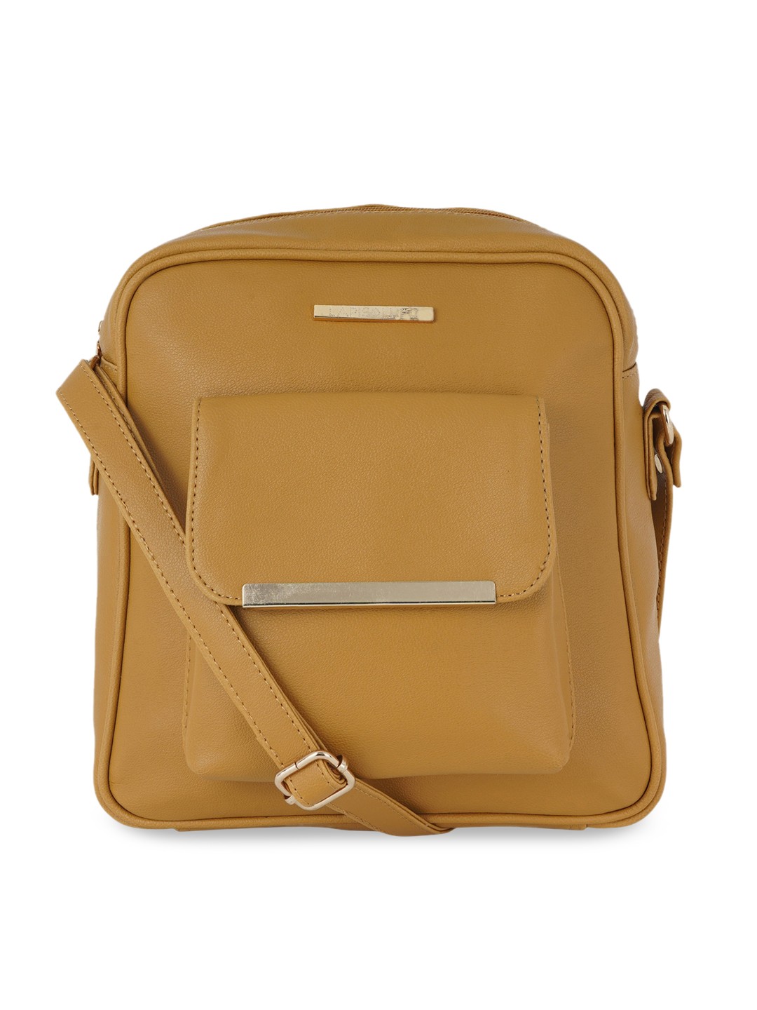 

Lapis O Lupo Mustard Structured Sling Bag