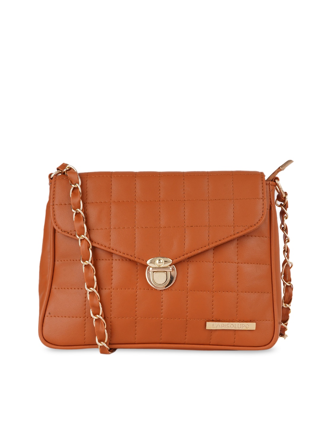 

Lapis O Lupo Tan Structured Sling Bag with Quilted