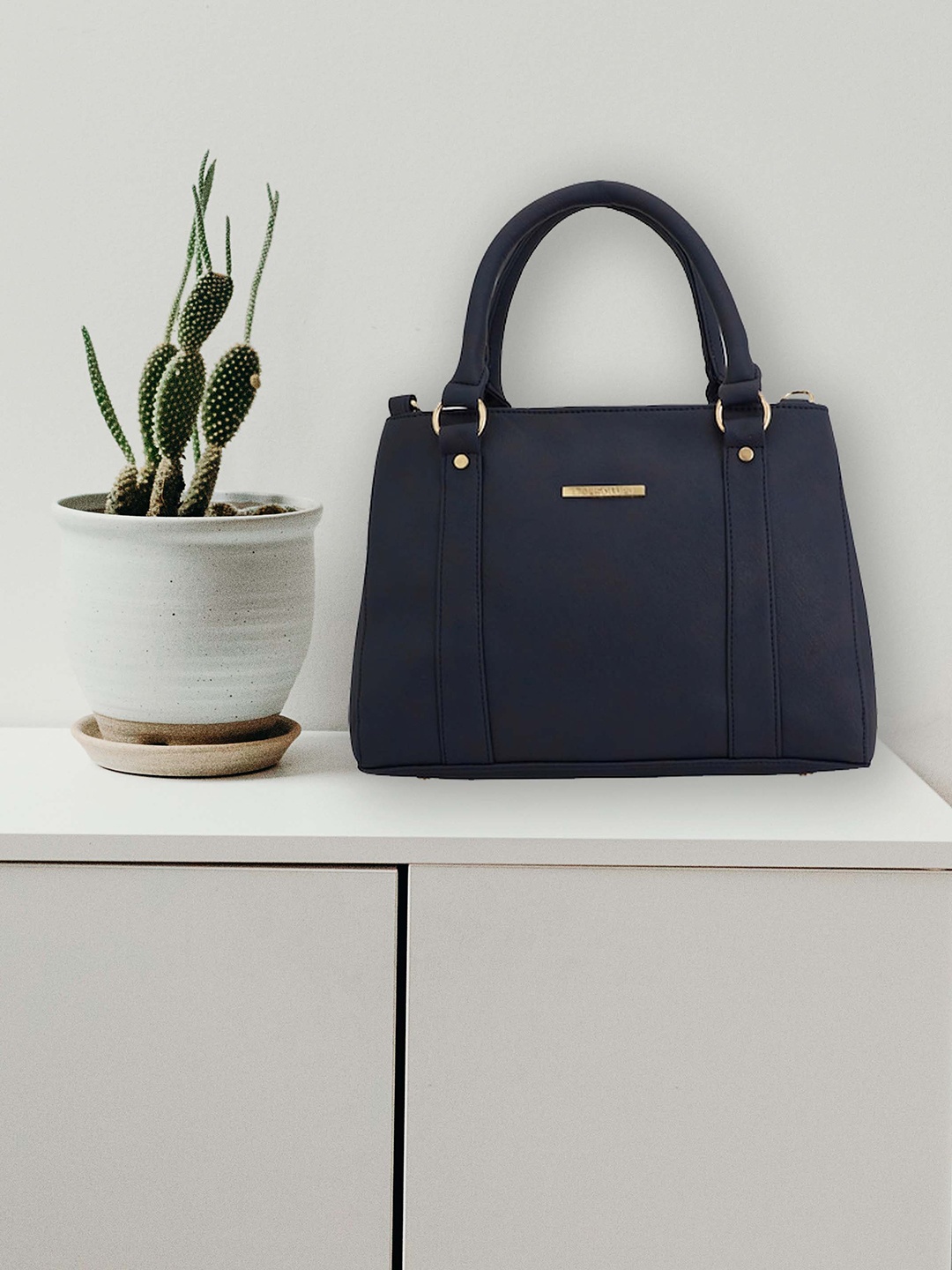 

Lapis O Lupo Blue Structured Handheld Bag