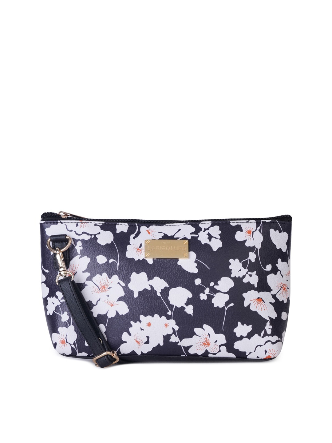 

Lapis O Lupo Black & White Floral Printed Structured Sling Bag