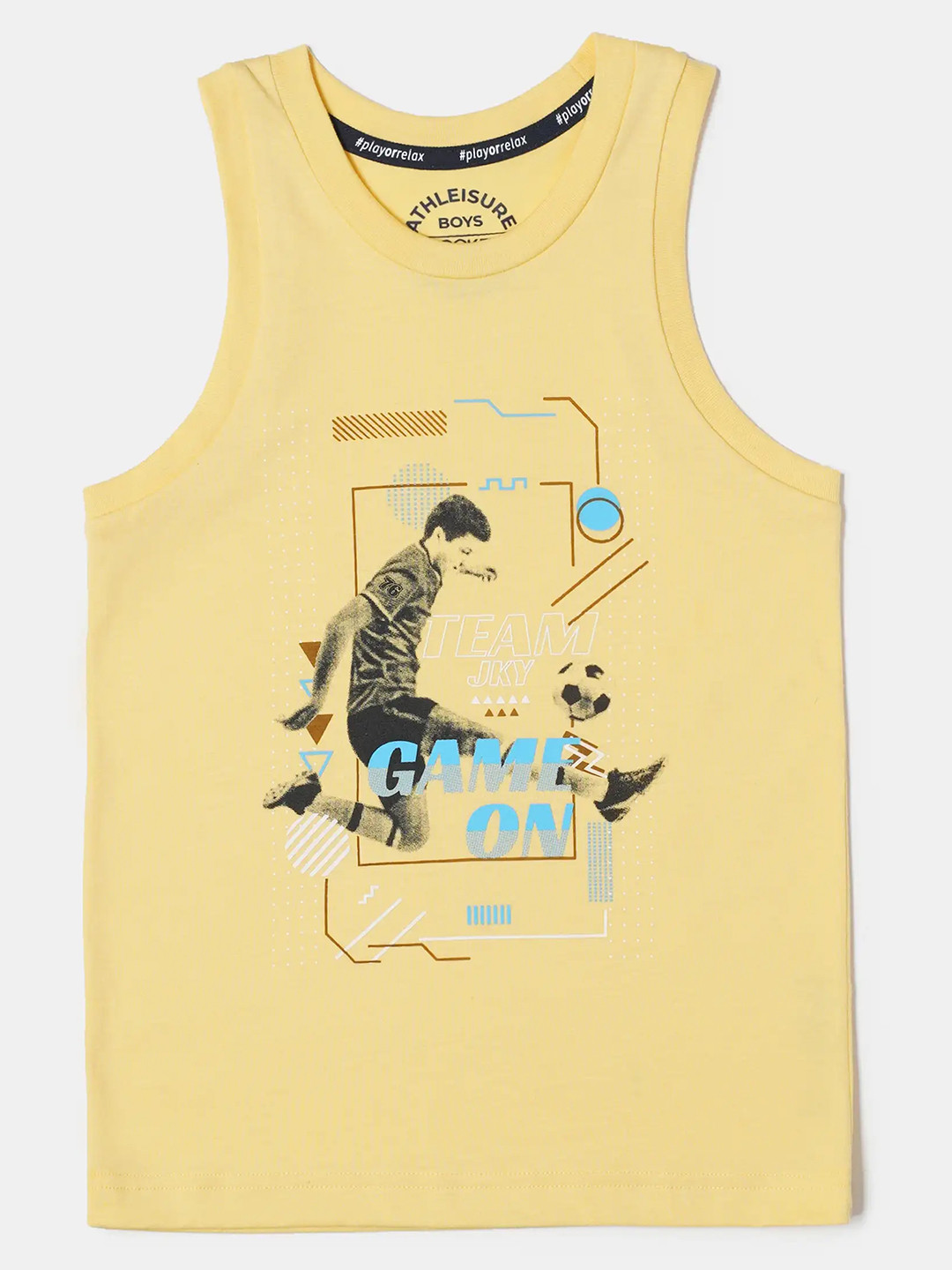 

Jockey Boys Super Combed Cotton Printed Sleeveless Round Neck Tank Top-AB14, Blue